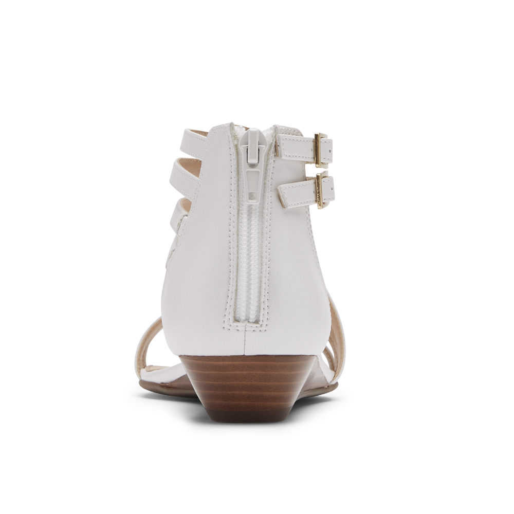 Rockport Womens Sandals White - Total Motion Zandra Asymmetrical - UK 651-LTIWVO